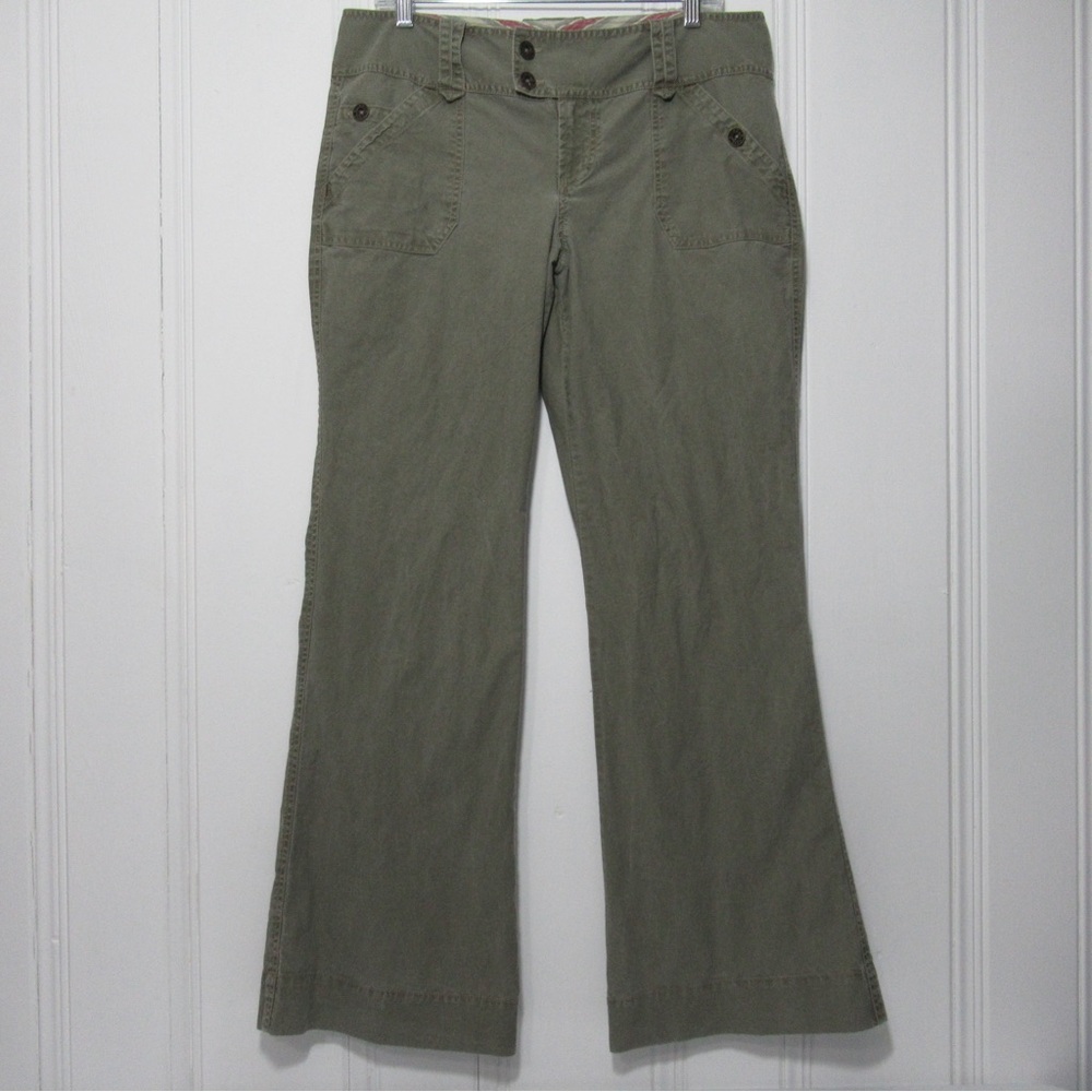 Periscope Olive Green Y2K Flared Leg Pants Size 31